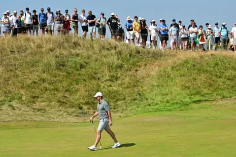 Rory McIlroy arrives on the 10th green during practice for the 154th Open at Royal Birkdale