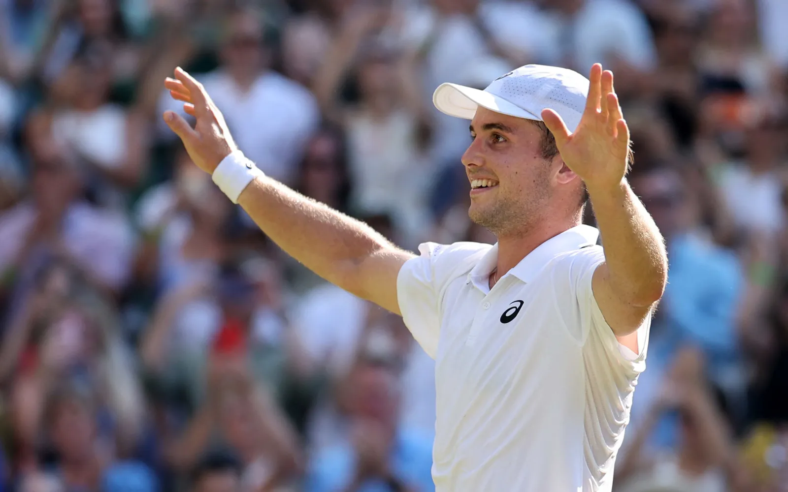 Britain's Arthur Fery celebrates at Wimbledon.
