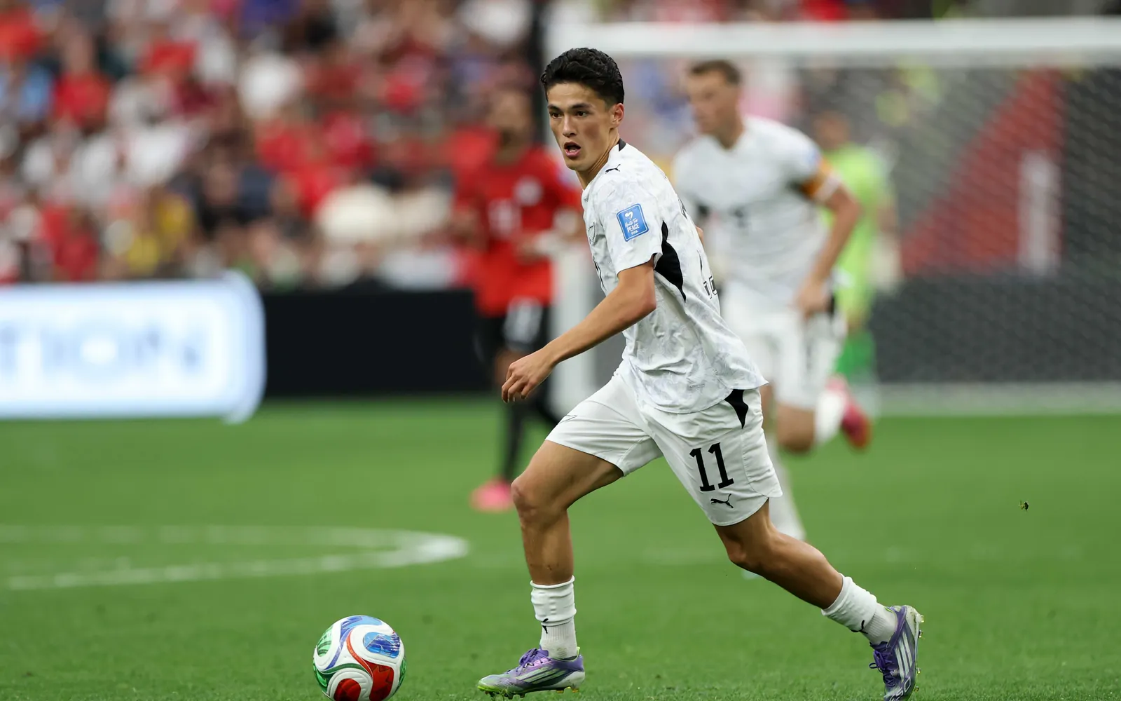 VANCOUVER, BRITISH COLUMBIA - JUNE 21: Elijah Just #11 of New Zealand controls the ball during the FIFA World Cup 2026 Group G match between New Zealand and Egypt at BC Place Vancouver on June 21, 2026 in Vancouver, British Columbia. (Photo by Emilee Chinn/Getty Images)