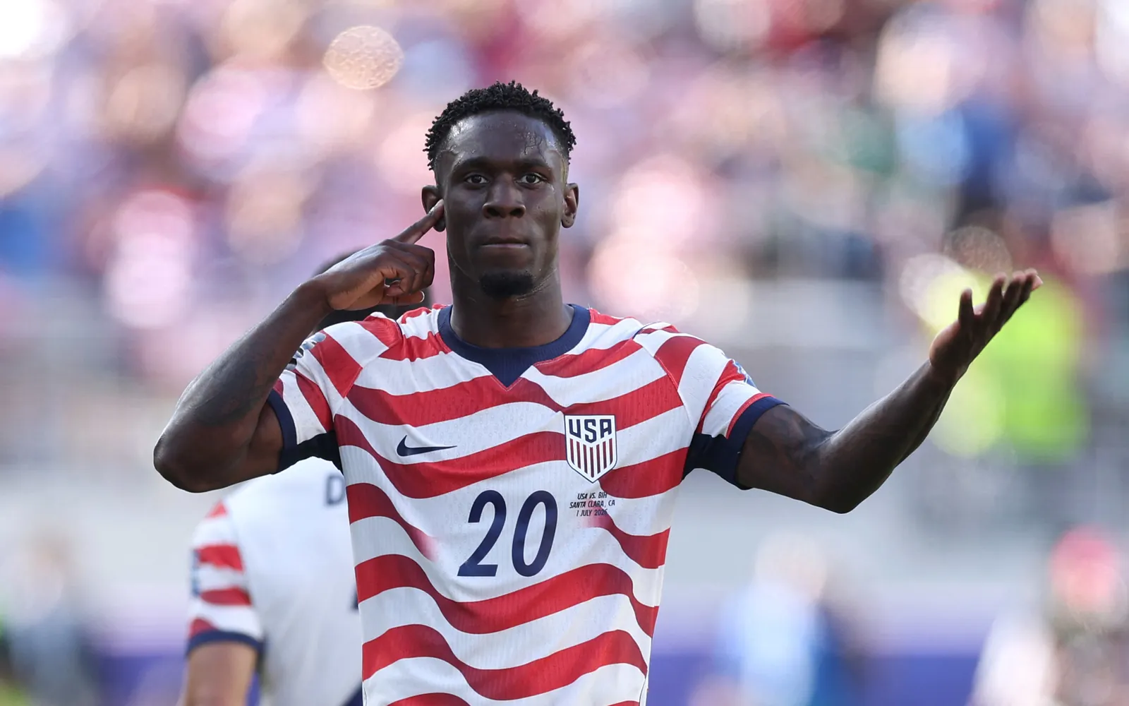 Folarin Balogun of the United States celebrates